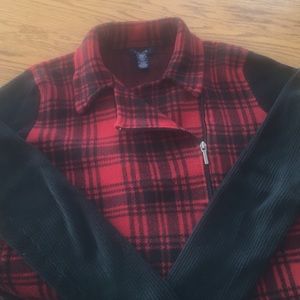 Women’s XL plaid sweater with full zip Chaps